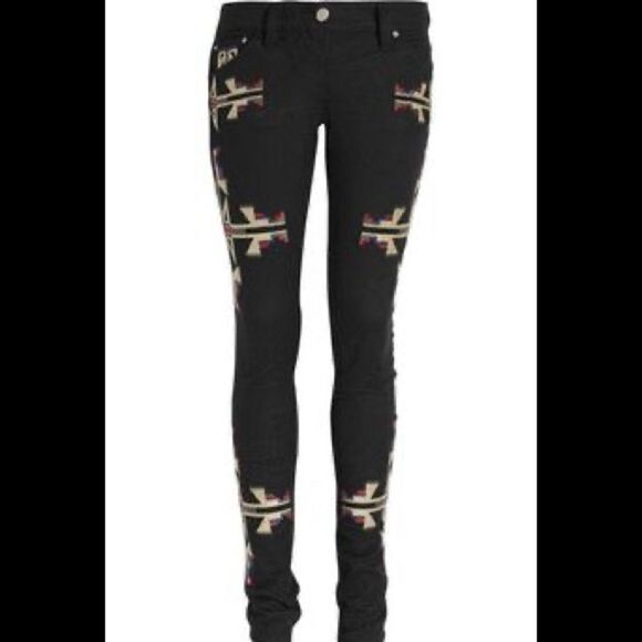 Isabel Marant Renell Black Embroidered‎ Jeans — Size 3 (FR 38) - Picture 5 of 7